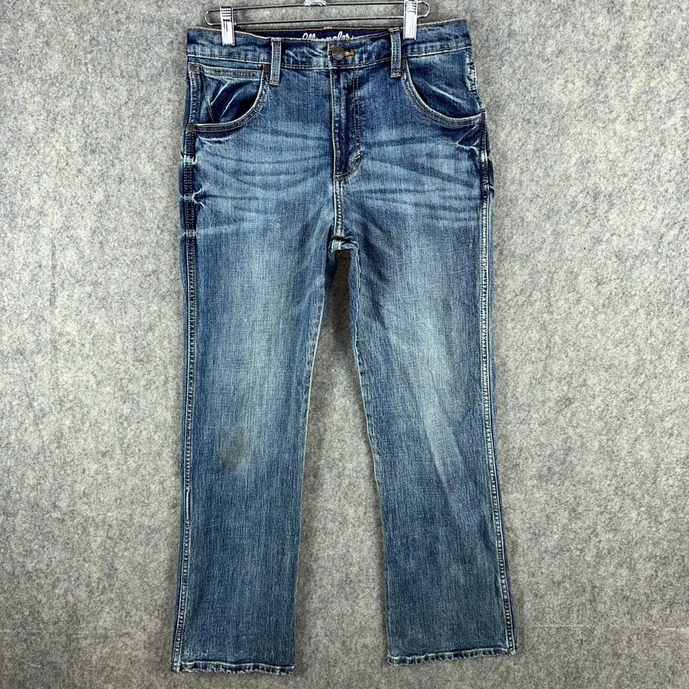 Wrangler Jeans Boys 16 Blue Retro Relaxed Boot Medium Wash Fade 10BRT20GL